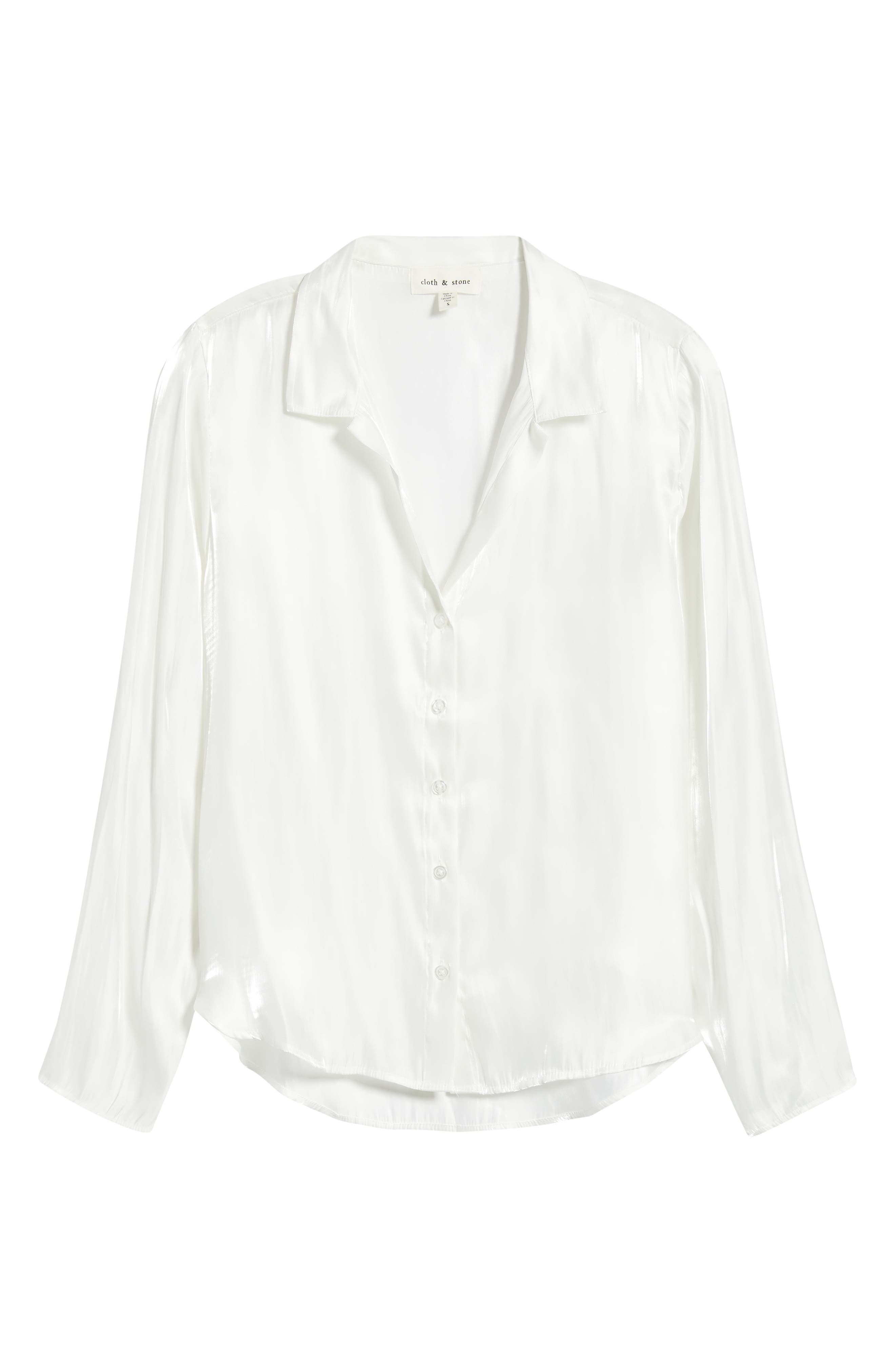 Cloth & Stone Clean Button-up Shirt In White