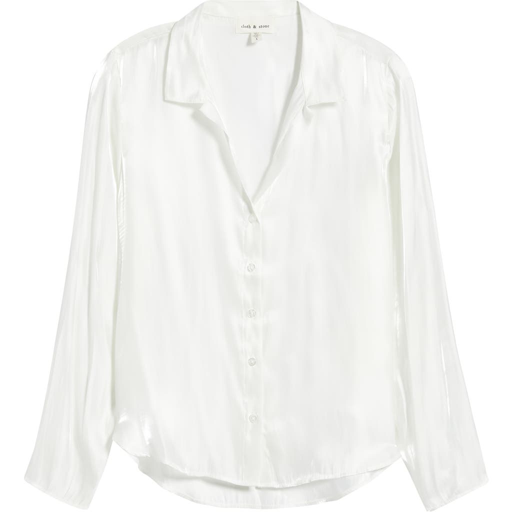 Cloth & Stone Clean Button-up Shirt In White