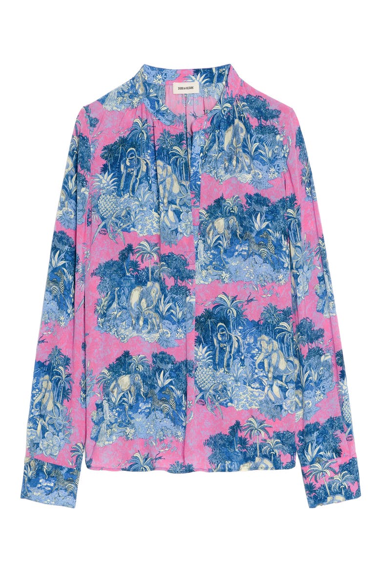 Tink Wild Jungle Print Crepe Popover Top, Alternate, color, LADY