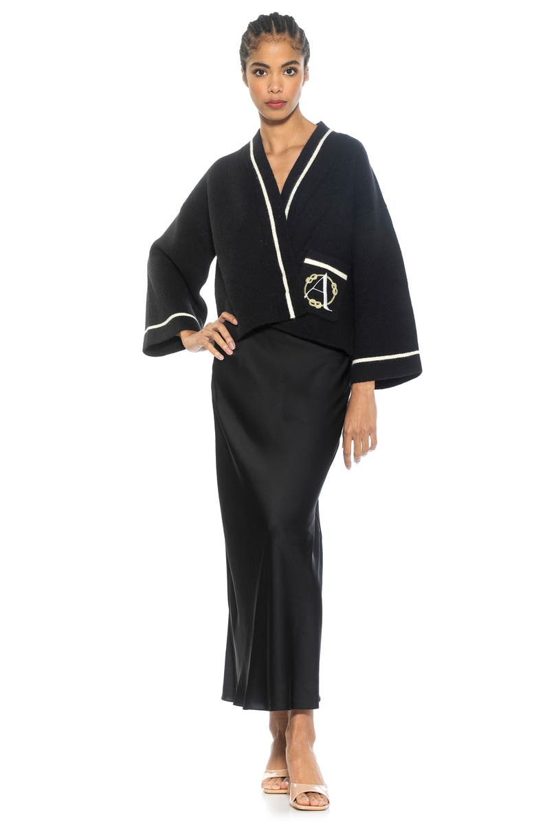 Alexia Admor Gabbi Cardigan, Alternate, color, Black/ White