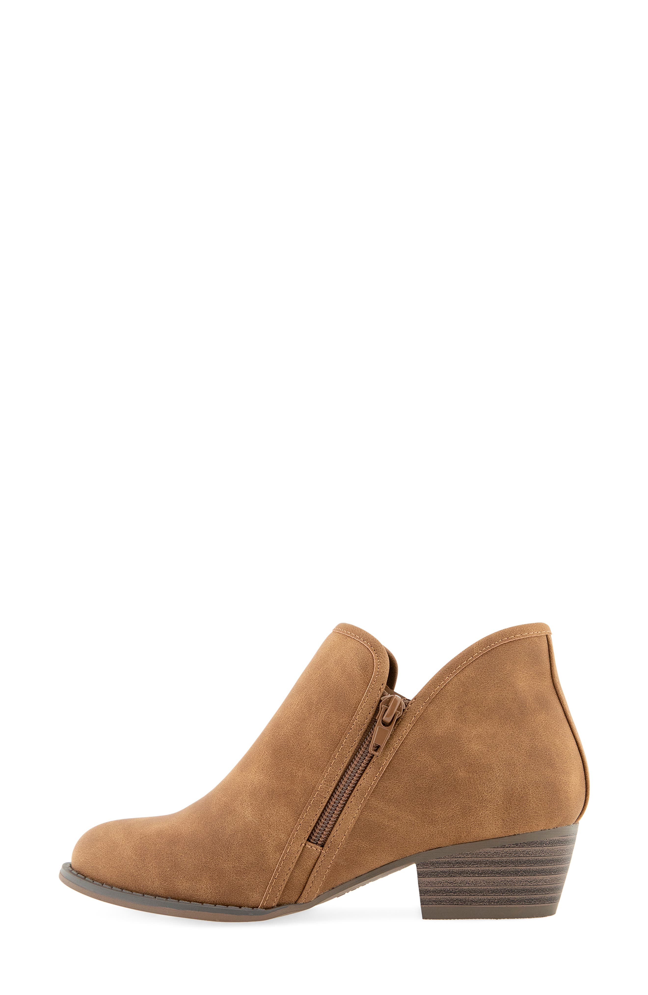 Hunter Faux Suede Bootie, Alternate, color, COGNAC