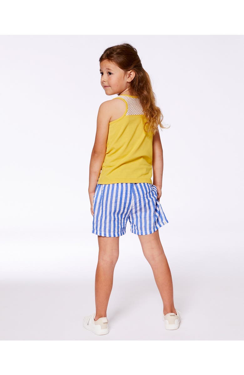 Deux par Deux Girl's Seersucker Short Blue And White Striped, Alternate, color, Blue And White Striped
