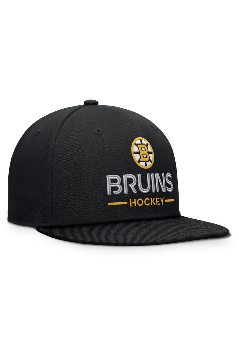 Men's Fanatics Black Boston Bruins Authentic Pro Rink Lockup Snapback Hat, Alternate, color, Black