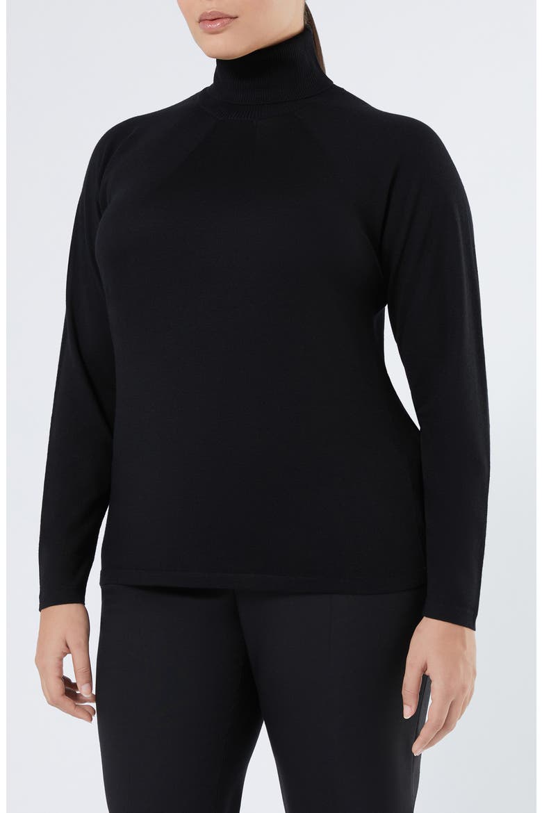 Fatima Turtleneck Virgin Wool & Cashmere Sweater, Main, color, BLACK