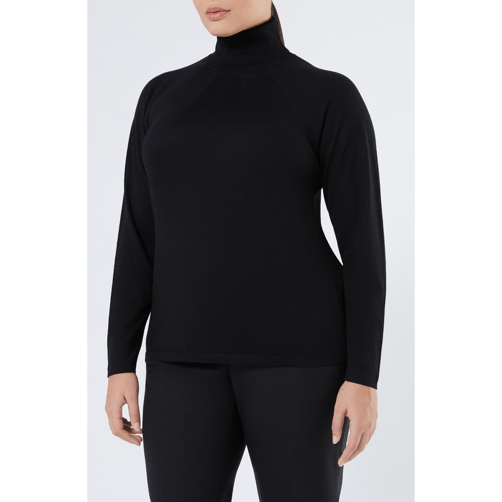 Marina Rinaldi Fatima Turtleneck Virgin Wool & Cashmere Sweater In Black