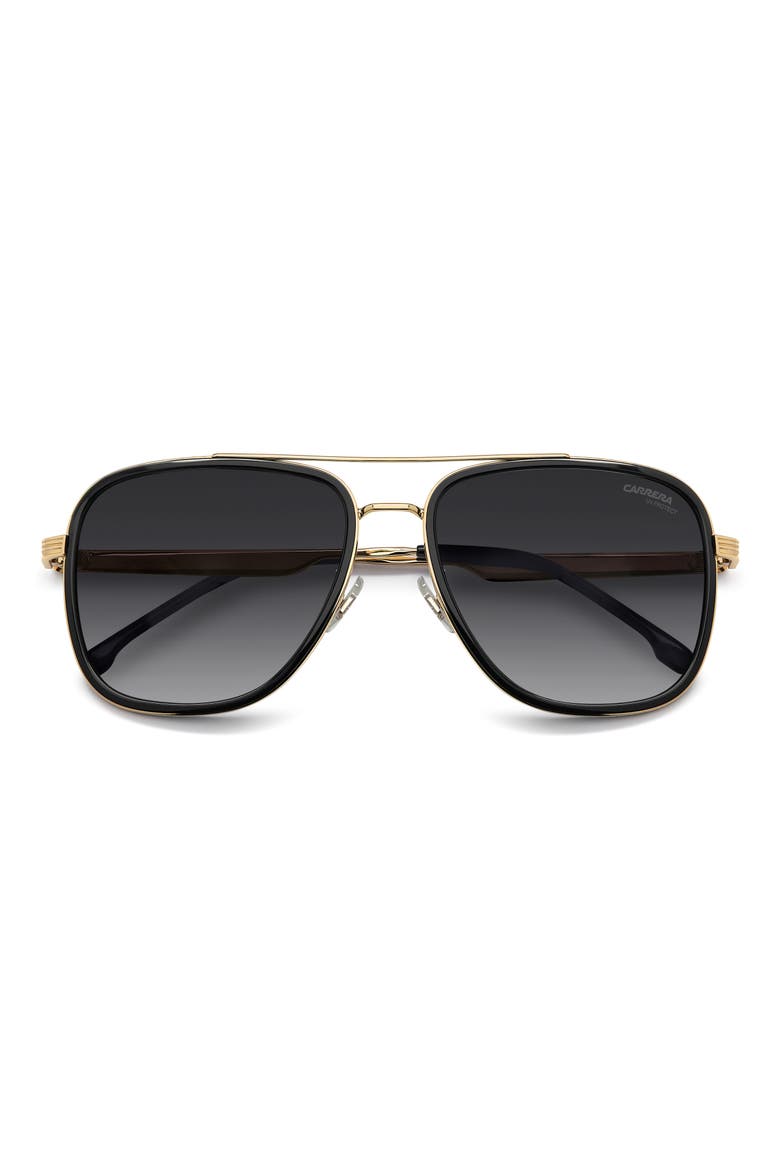 58mm Gradient Pilot Sunglasses, Alternate, color, BLACK/ DARK GREY SF