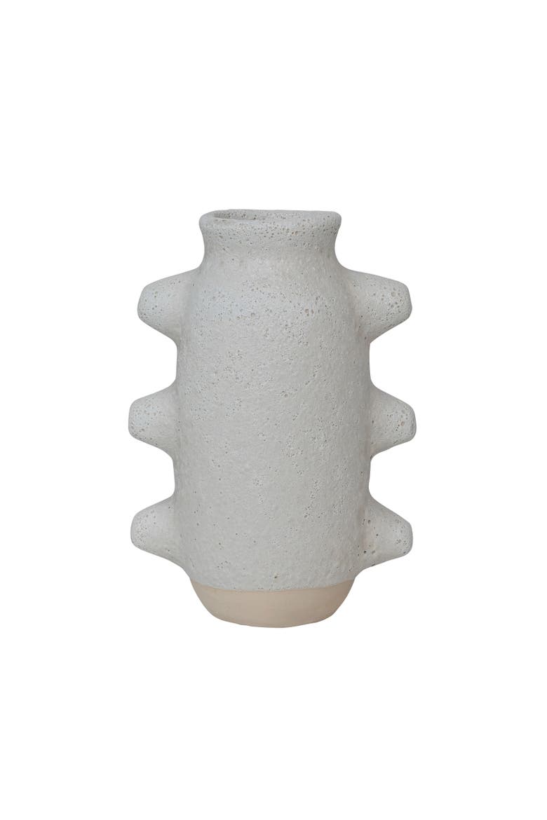Abstract Stoneware Vase, Main, color, White
