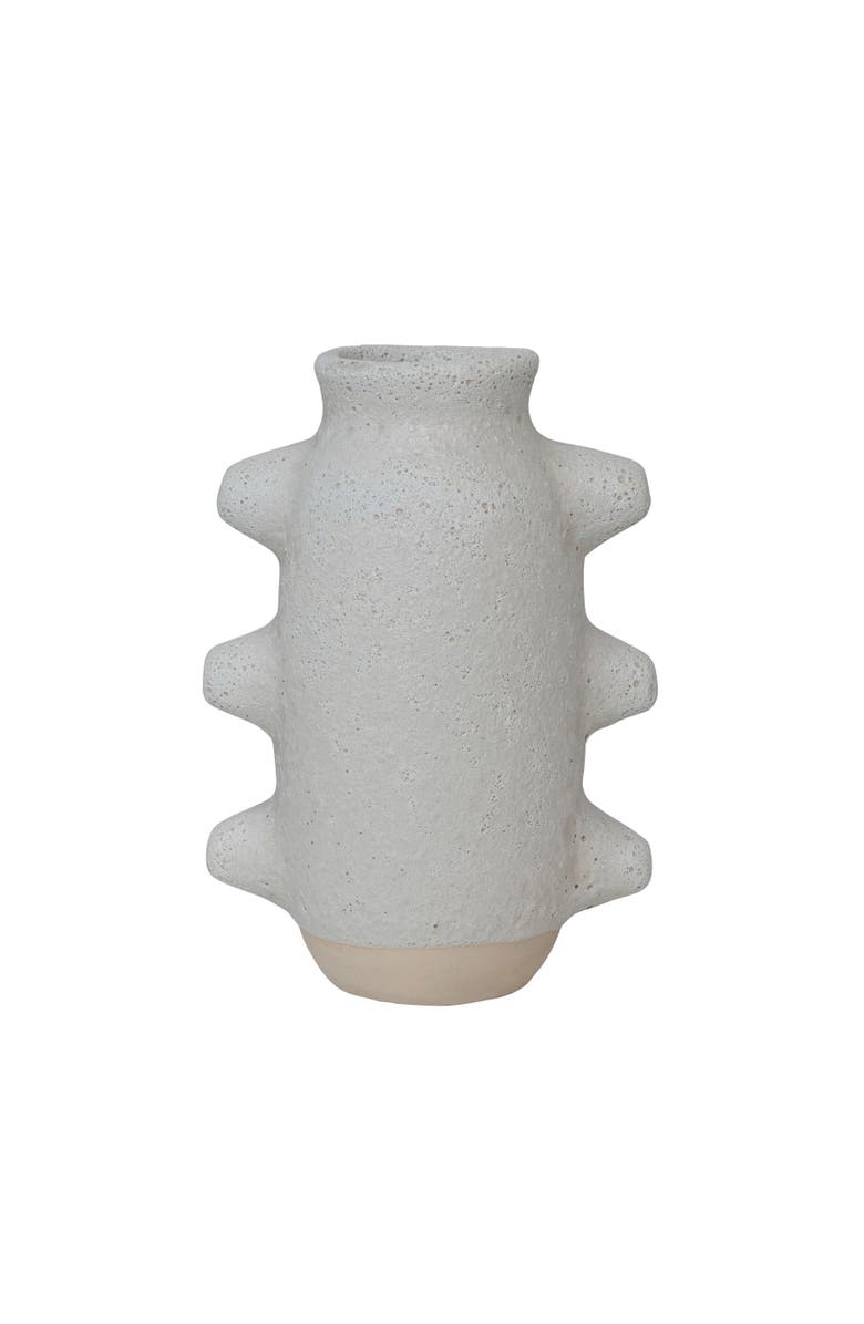 Storied Home Abstract Stoneware Vase, Main, color, White