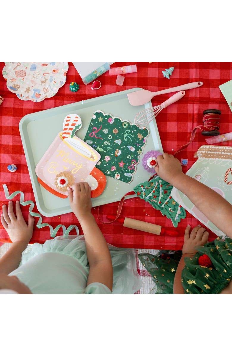 Daydream Society Baking Spirits Bright Christmas Scalloped Large Napkins in Green, Alternate, color, Assorted Pre-Pack