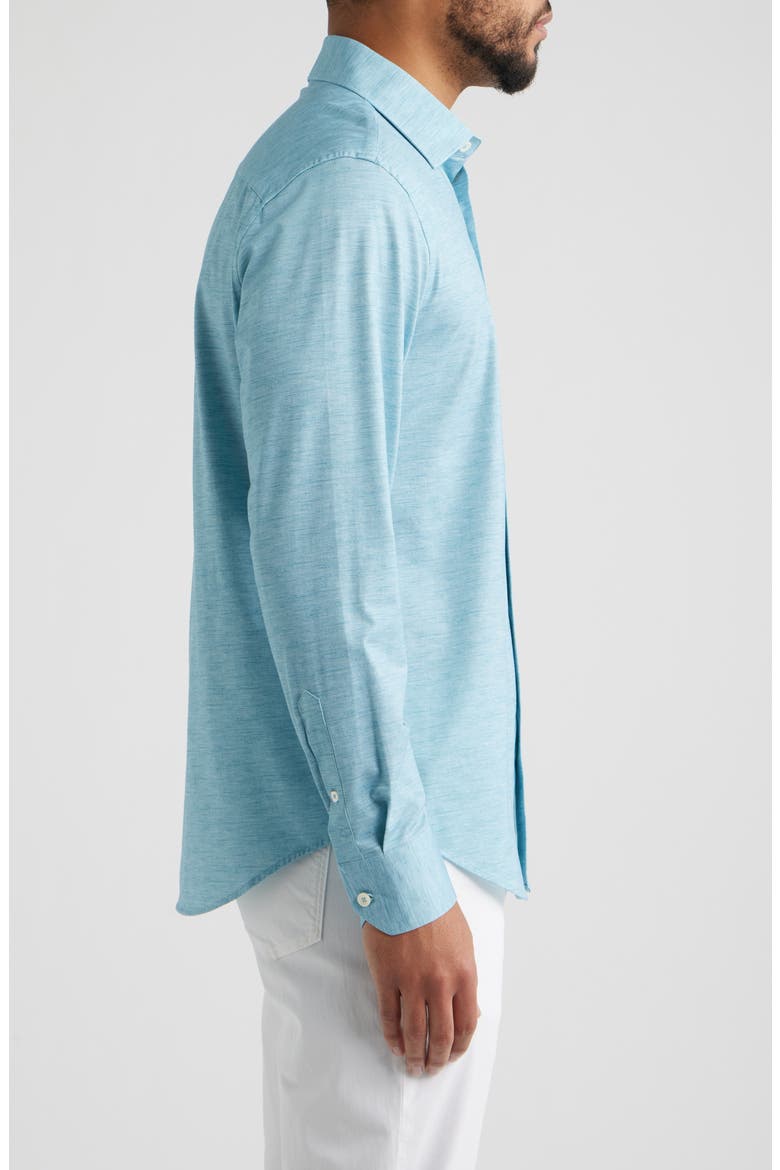 James OoohCotton® Space Dye Button-Up Shirt, Alternate, color, TEAL
