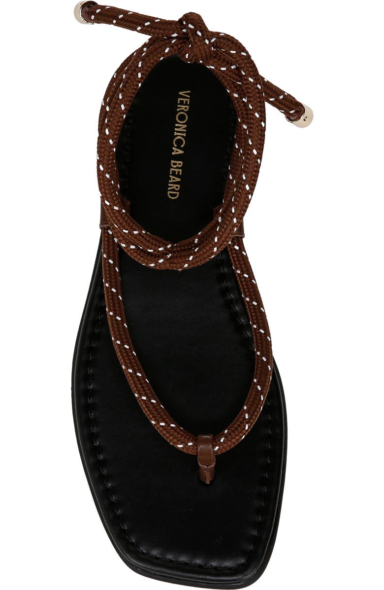 Veronica Beard Carmina Ankle Wrap Sandal, Alternate, color, Cedar/ Coconut