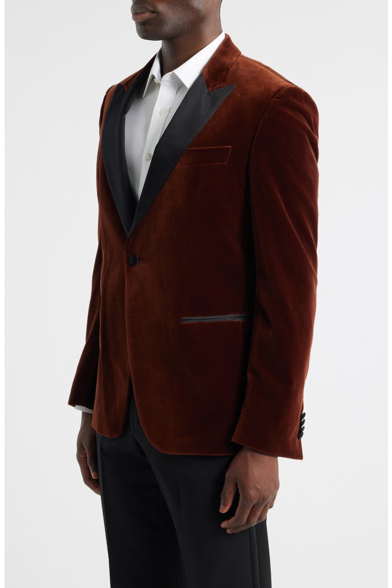 Hutson Cotton Velvet Dinner Jacket, Alternate, color, DARK ORANGE