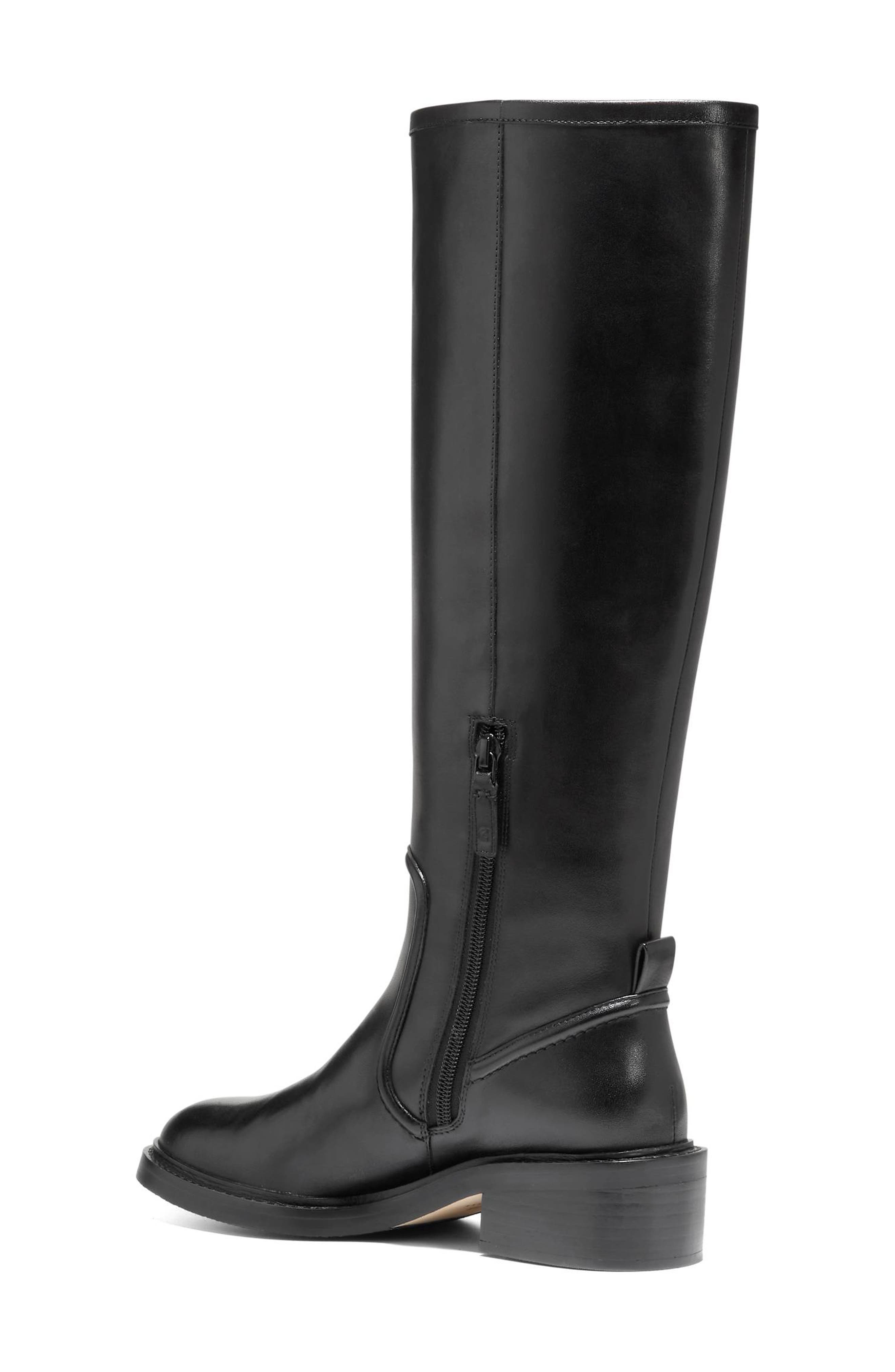 Cole Haan Silvana Tall Boot, Alternate, color, Black Leather