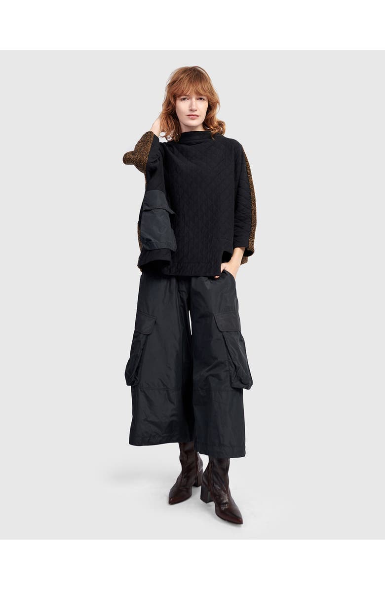 Alembika Sah Quilted Pullover, Alternate, color, Black