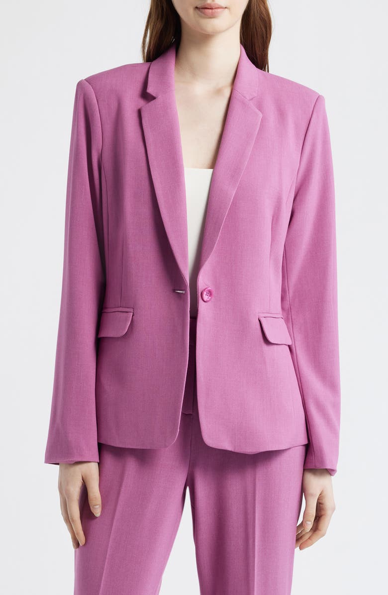 Tahari ASL One-Button Blazer, Main, color, Rosette