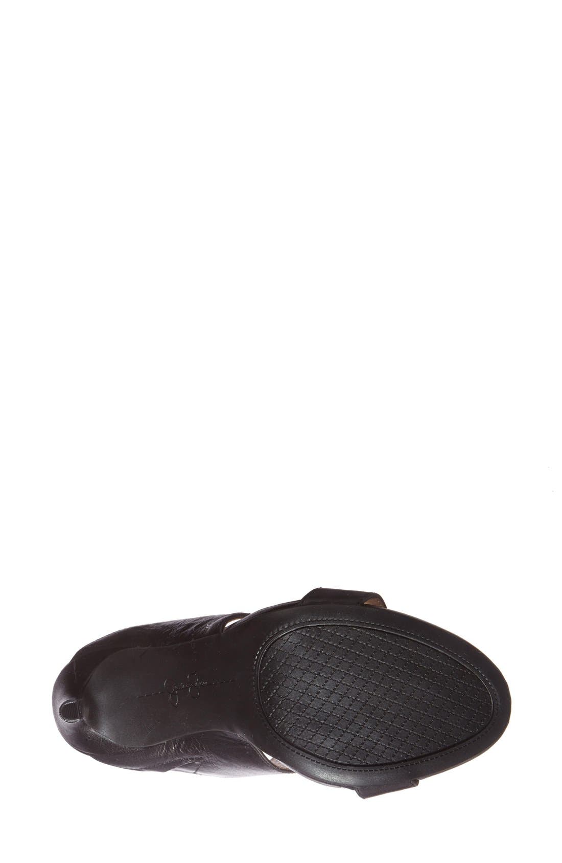 'Romy' Leather Platform Mule, Alternate, color, BLACK