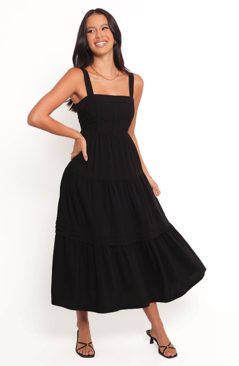 Petal & Pup Elvia Fit & Flare Maxi Dress, Alternate, color, Black