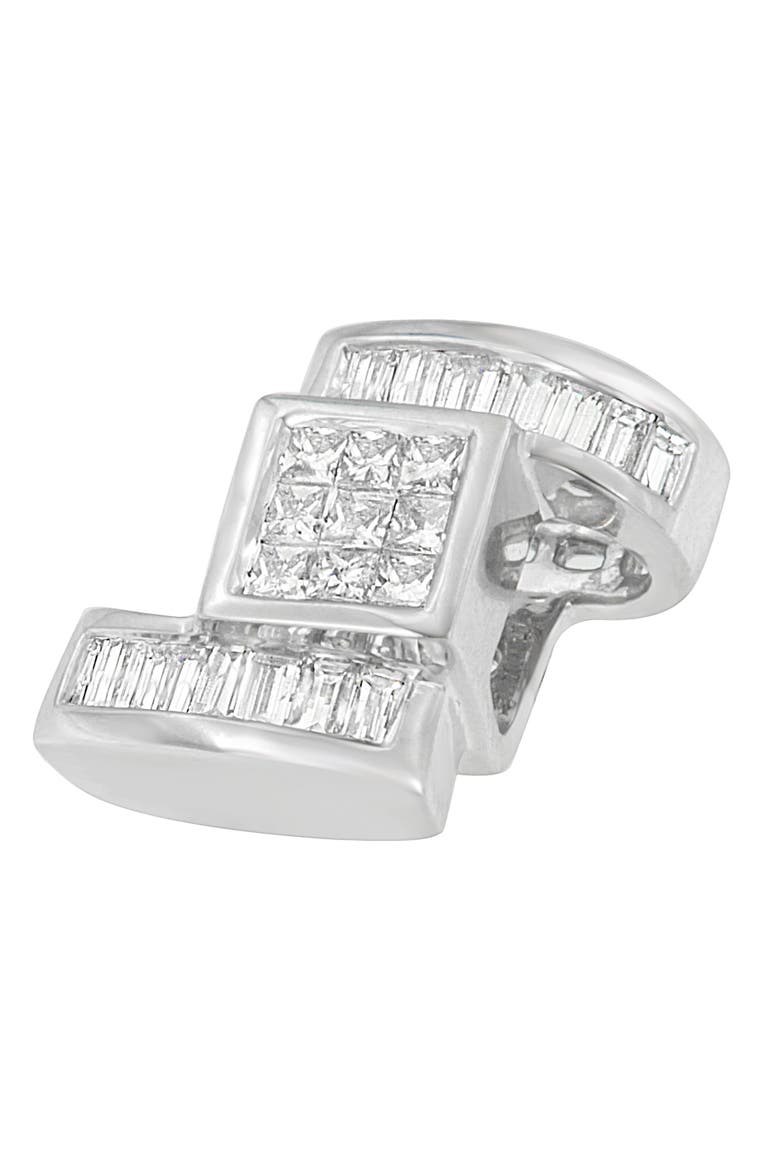 14K White Gold 1 2/5 Cttw Diamond Zig Zag Pendant Necklace, Alternate, color, White