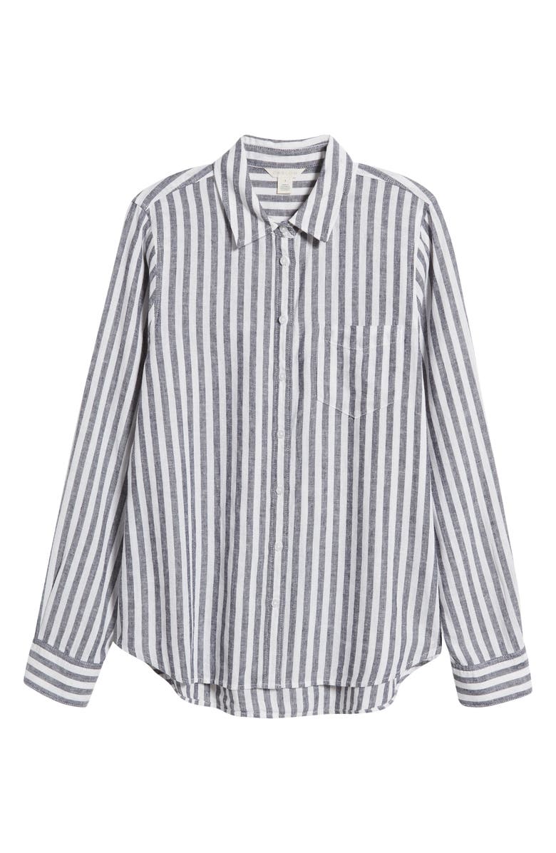 Linen Blend Button-Up Shirt