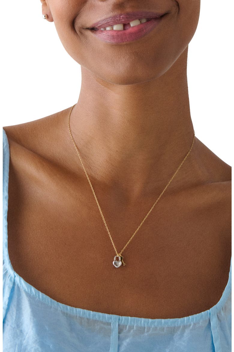 love ya pendant necklace, Alternate, color, GOLD/ SILVER