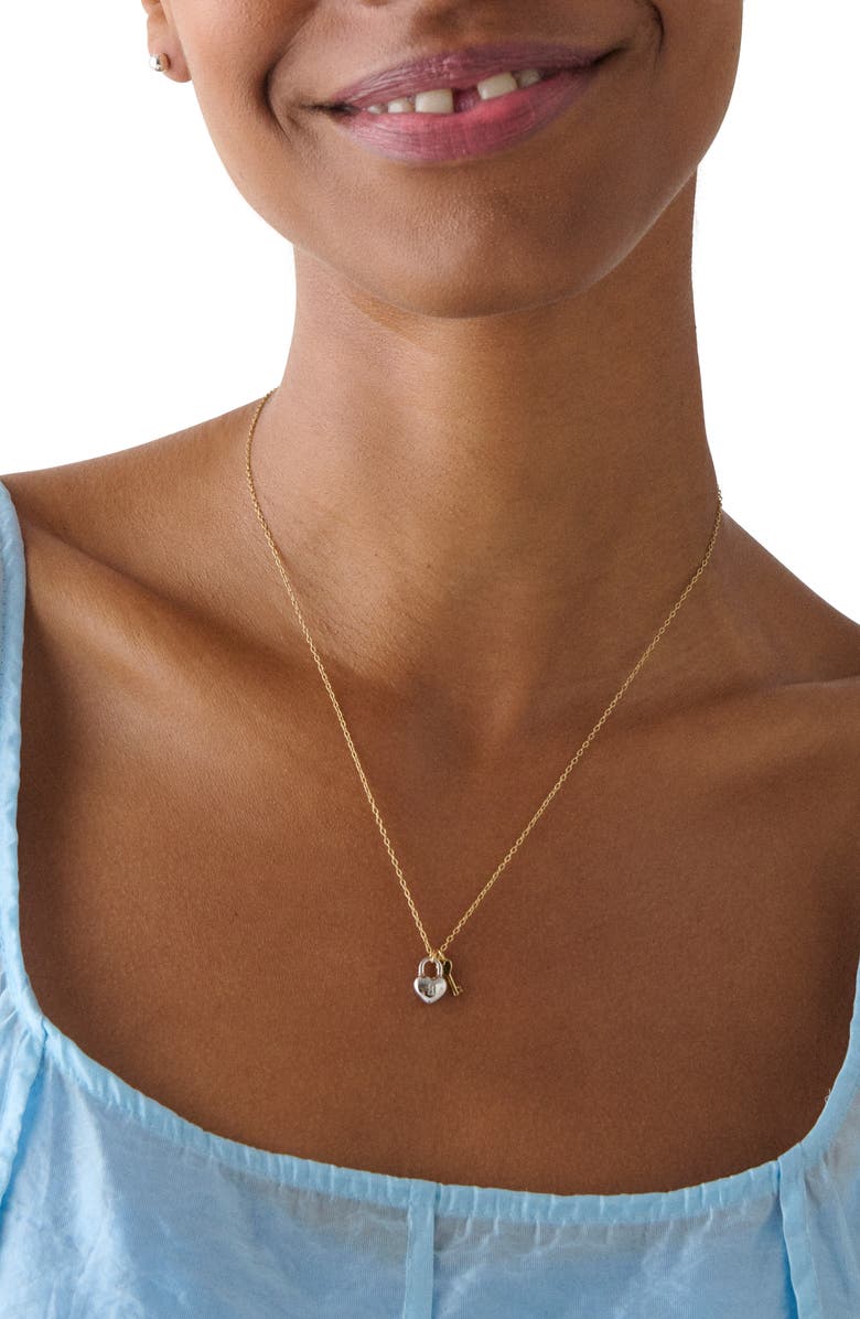 Kate Spade New York love ya pendant necklace, Alternate, color, Gold/ Silver