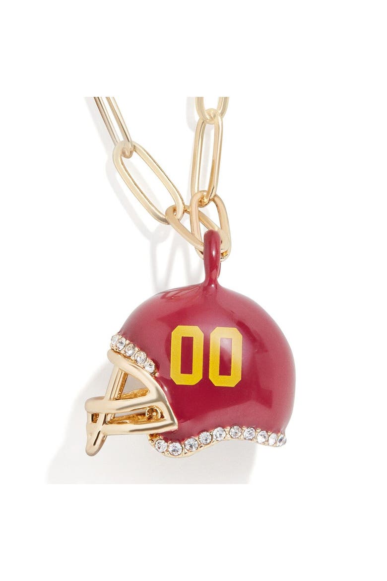 Women's BaubleBar Washington Football Team Helmet Charm Necklace, Main, color, Gold