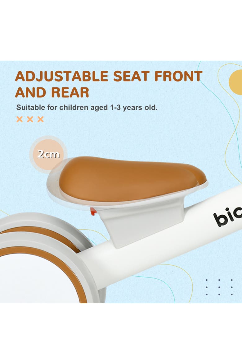 Balance Bike with Adjustable Seat, Alternate, color, Brown