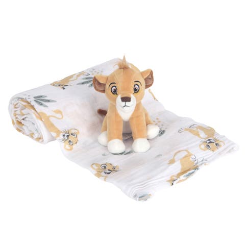 Disney Baby Lion King Simba Swaddle Blanket & Plush Toy Gift Set