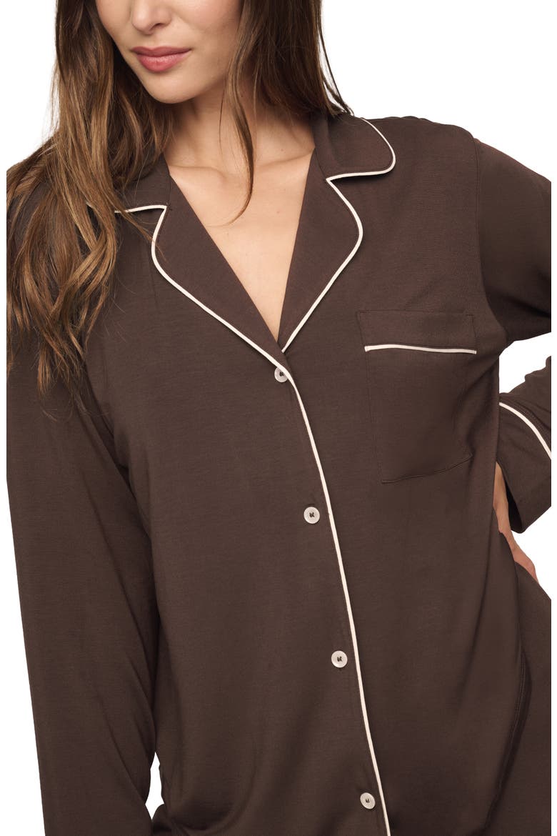 Gisele Long Pajamas, Alternate, color, CHOCOLATE/IVORY