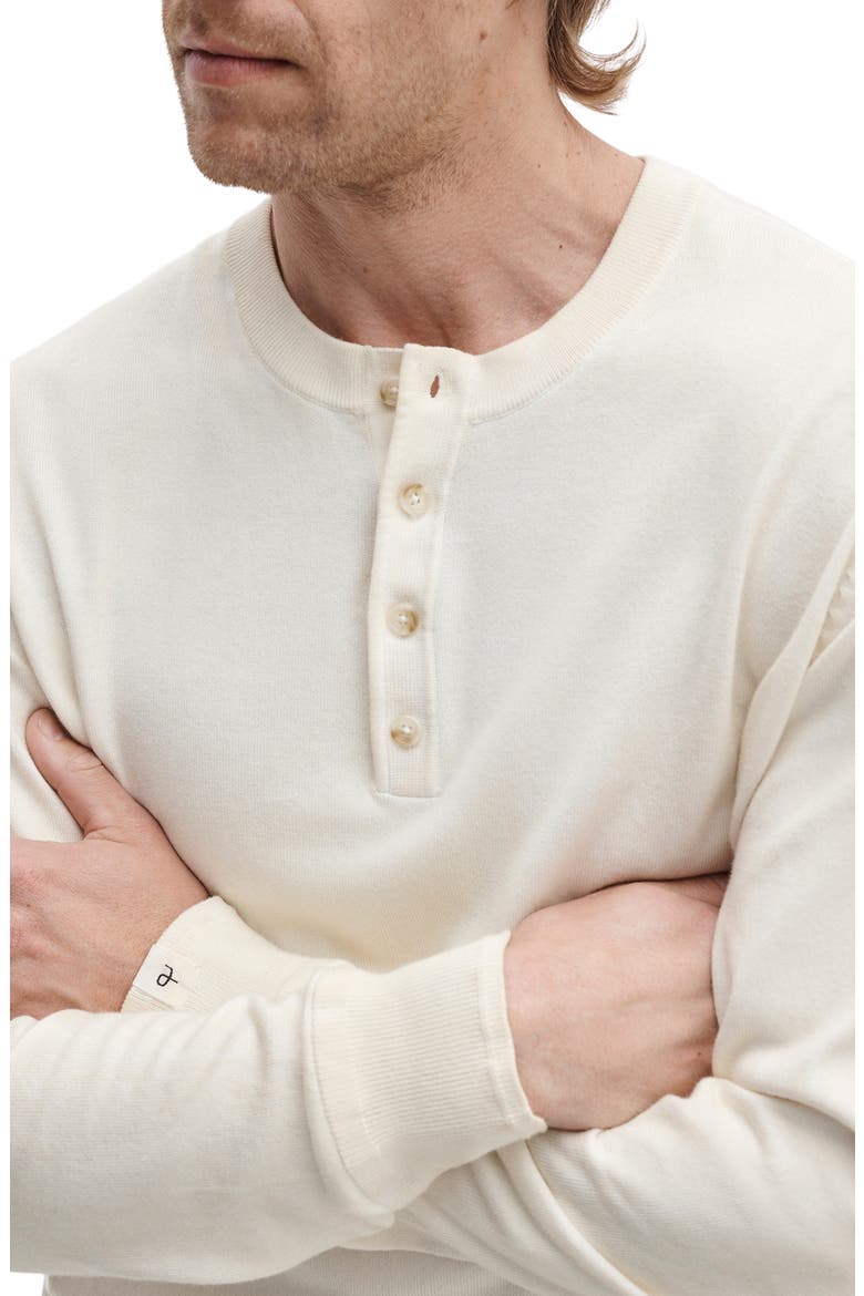 Washed Cotton Henley, Alternate, color, CHALK