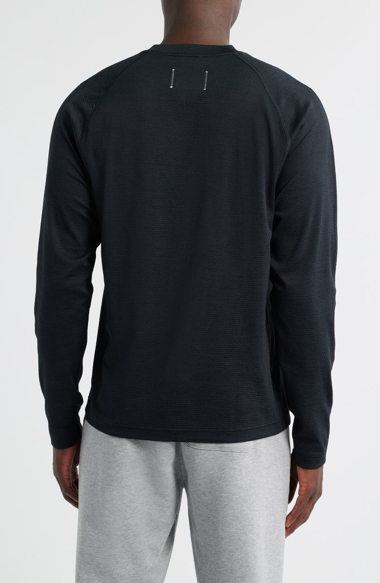Reigning Champ Solotex<sup>®</sup> Mesh Tiebreak Performance Long Sleeve T-Shirt, Alternate, color, Heather Black