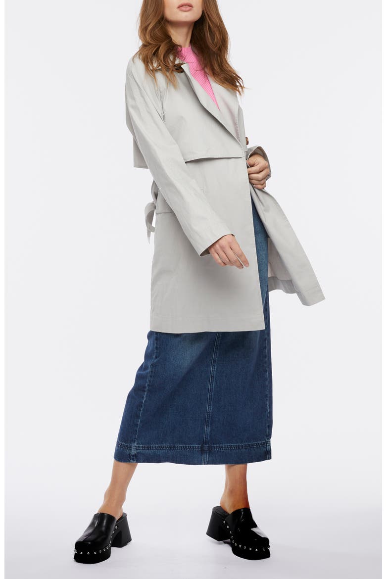 Cotton Twill Trench Coat, Alternate, color, COOL GRAY