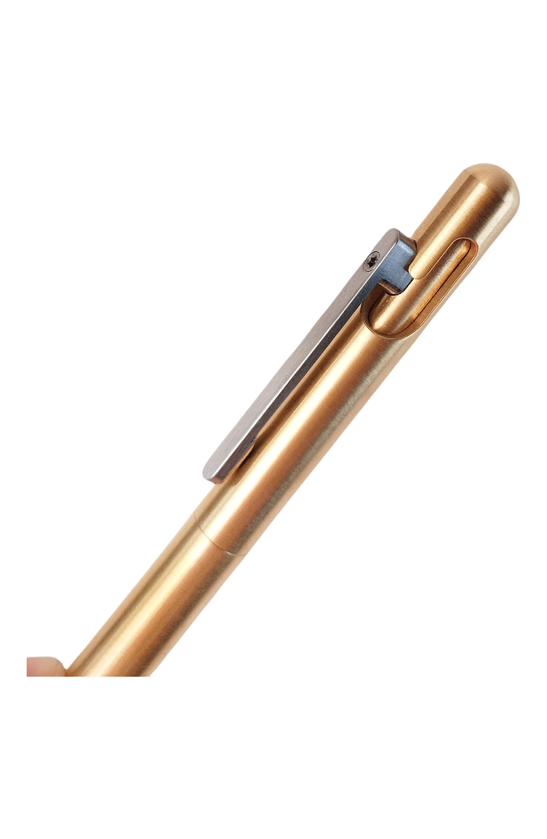 STEEL HORSE LEATHER The Axis | Brass Bolt Action Pen, Alternate, color, Brass