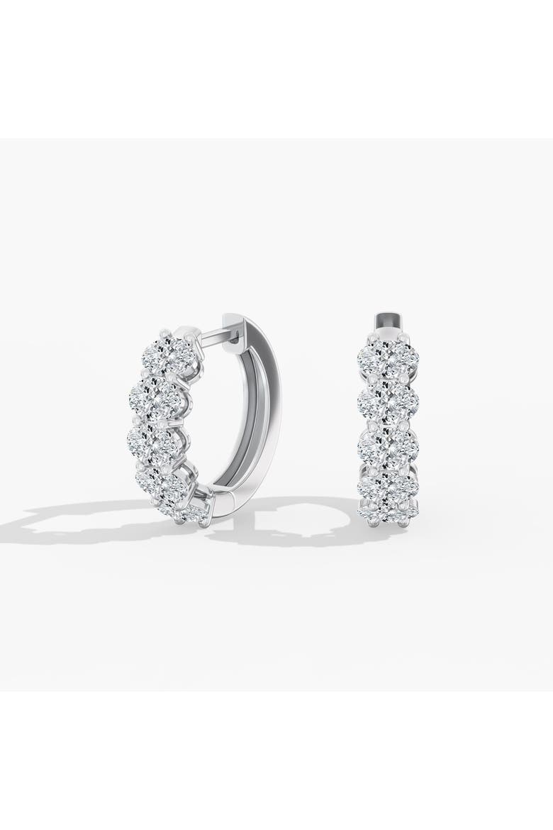 Oval Lab Diamond Hoop in 14K Gold, Main, color, White Gold
