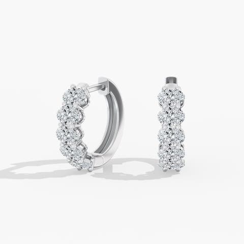 Oval Lab Diamond Hoop in 14K Gold