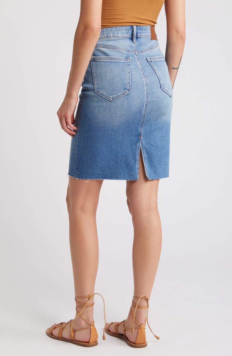 HIDDEN JEANS Raw Hem Denim Pencil Skirt, Alternate, color, Medium Wash