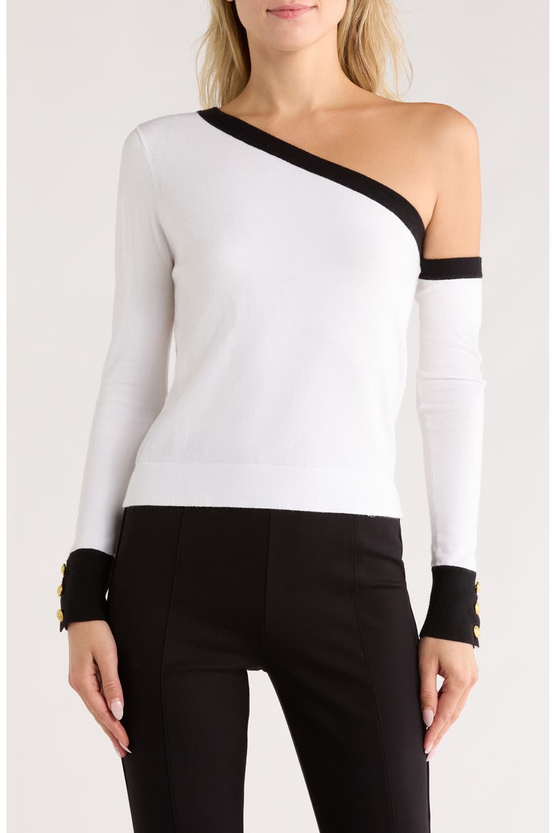 Maeva Off-the-Shoulder Top, Main, color, WHITE/BLACK