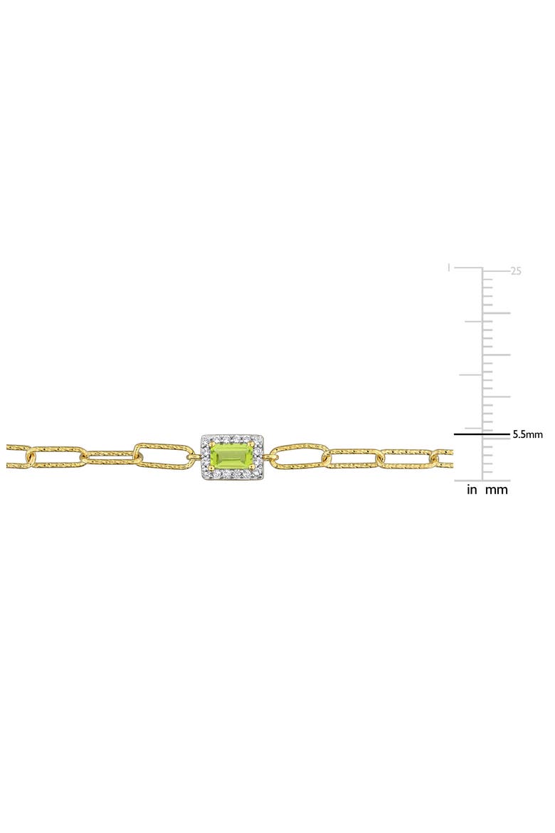 Peridot and White Topaz Link Bracelet, Alternate, color, GREEN