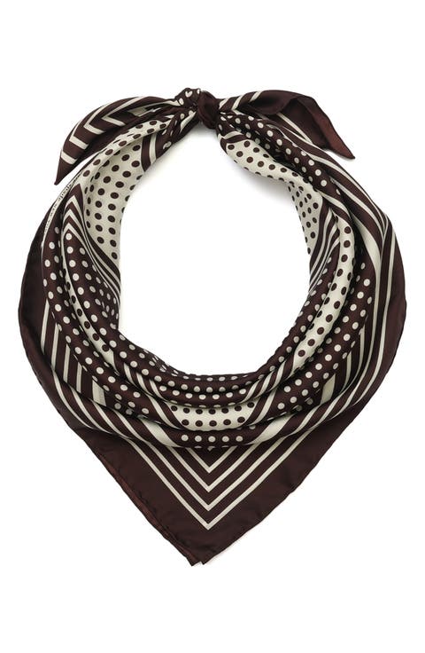 dot silk square scarf