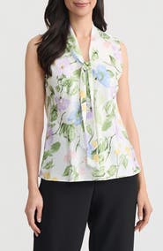 KASPER Sleeveless Matte Satin Top