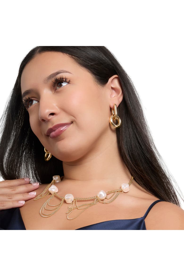 Gold Link Drop Earrings, Alternate, color, Gold