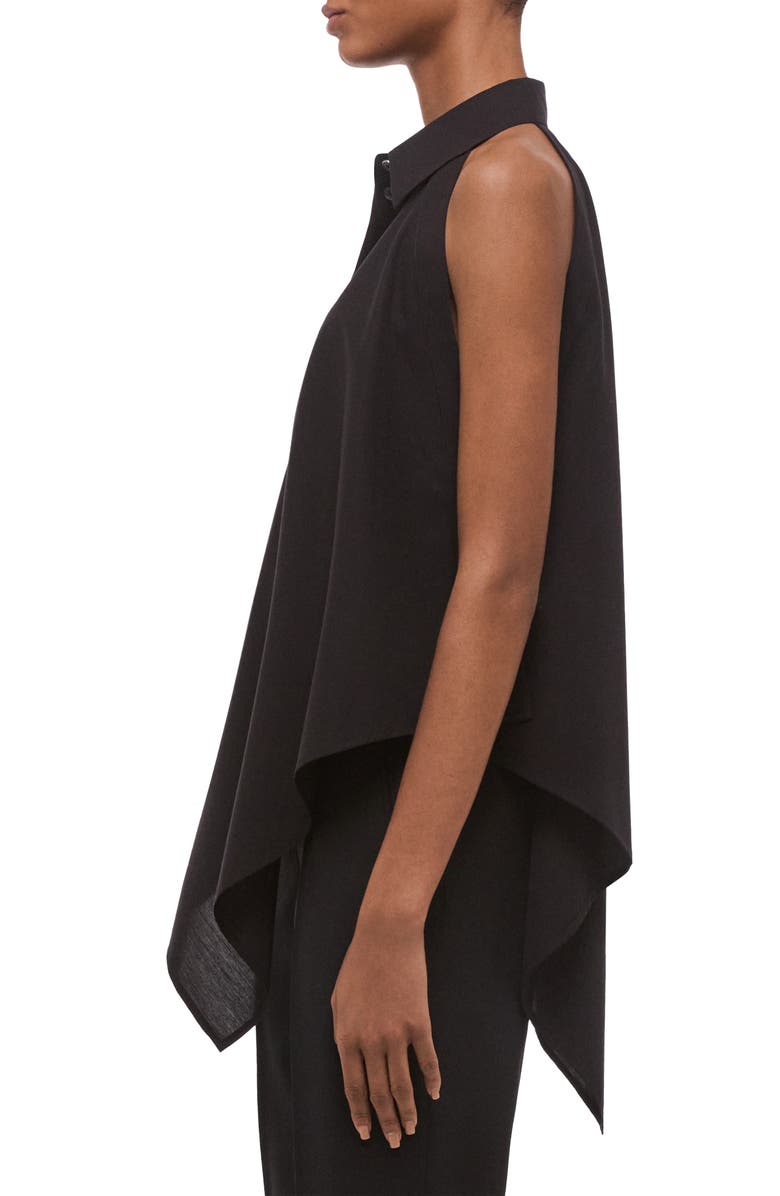 Helmut Lang Sleeveless Cotton Shirt, Alternate, color, Black