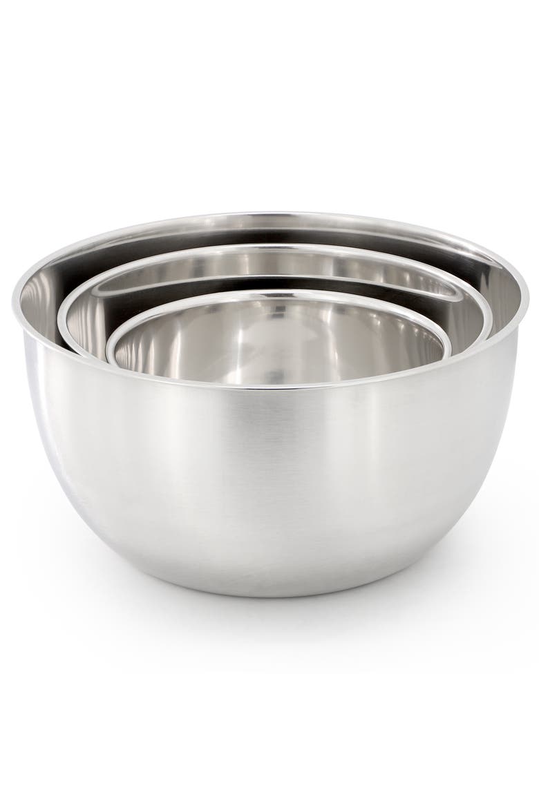 3 Piece Stainless Steel All Purpose Mixing Bowl Set, Alternate, color, Silver