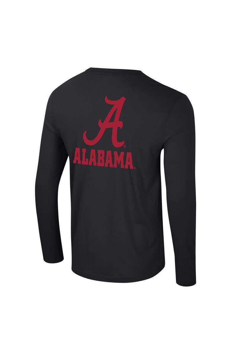 COLOSSEUM Men's Colosseum Black Alabama Crimson Tide Logo Lockup 3-Hit Active Blend Long Sleeve T-Shirt, Alternate, color, 