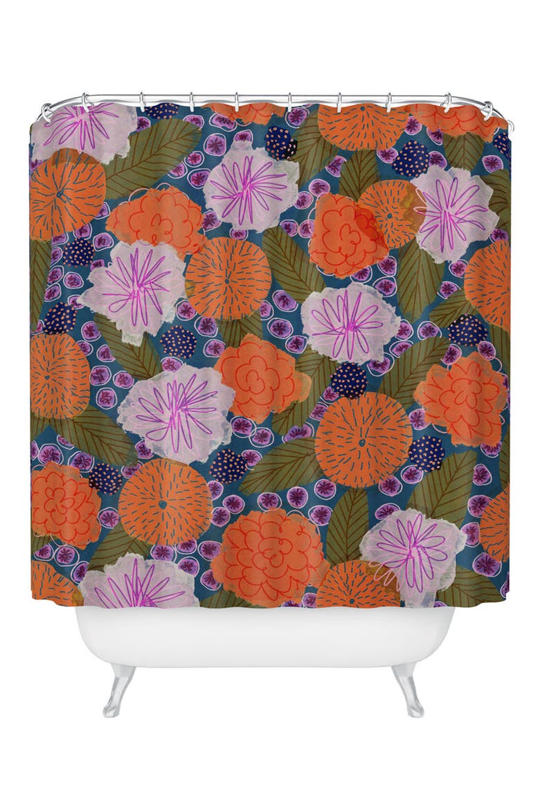 Summer Garden 9 Shower Curtain, Main, color, GREEN MULTI