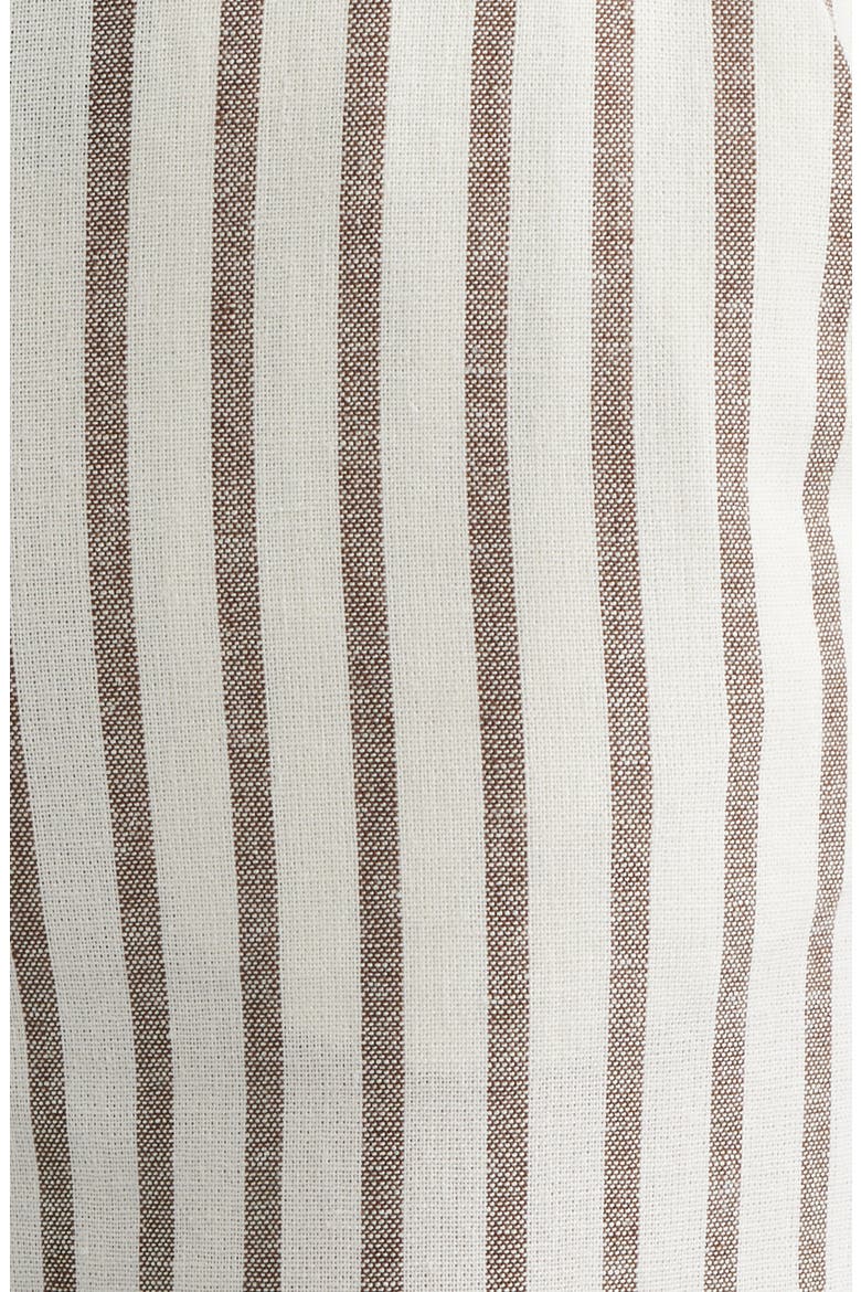 Stripe High Waist Straight Leg Pants, Alternate, color, WHITE DOVE/ DARK CHOCOLATE