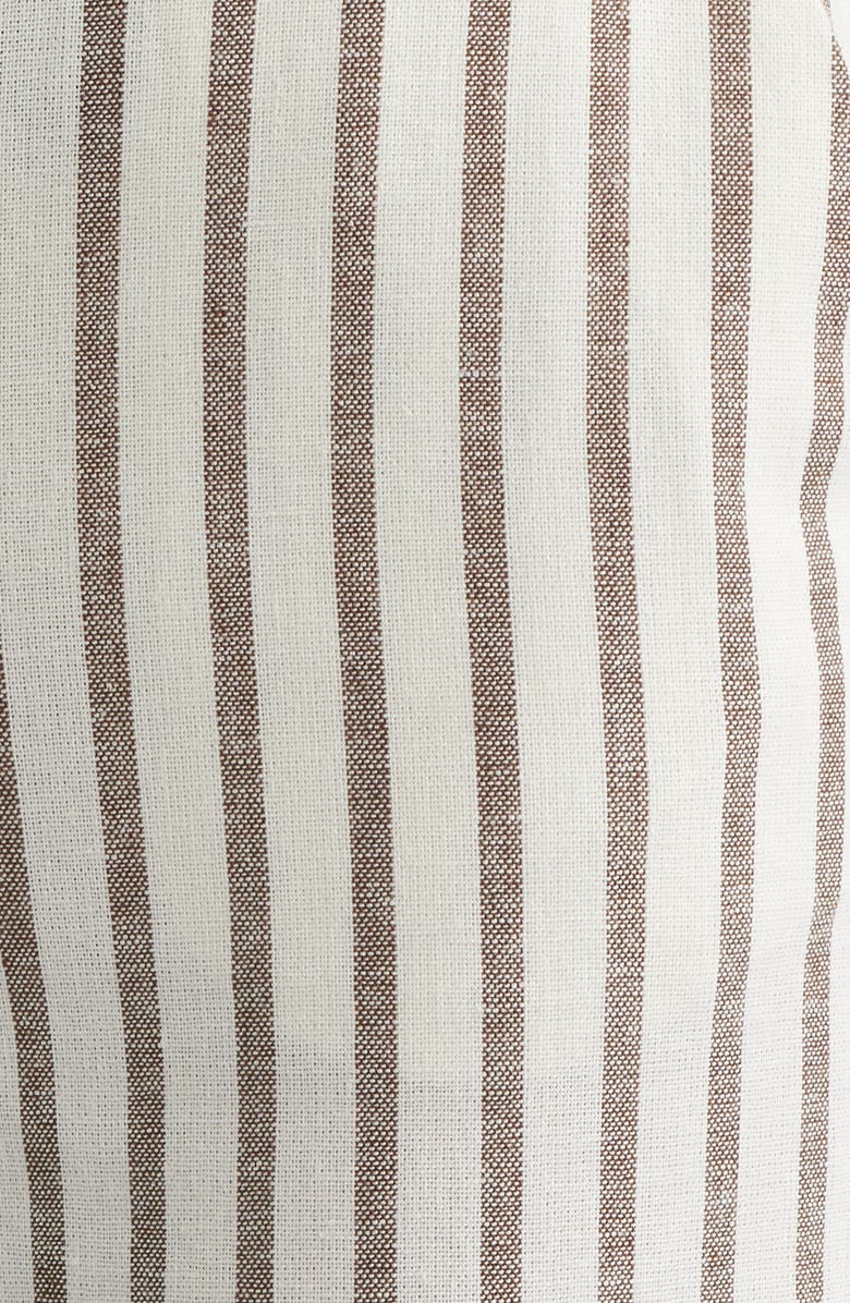 Anne Klein Stripe High Waist Straight Leg Pants, Alternate, color, Wht Dv/ Dk Choc