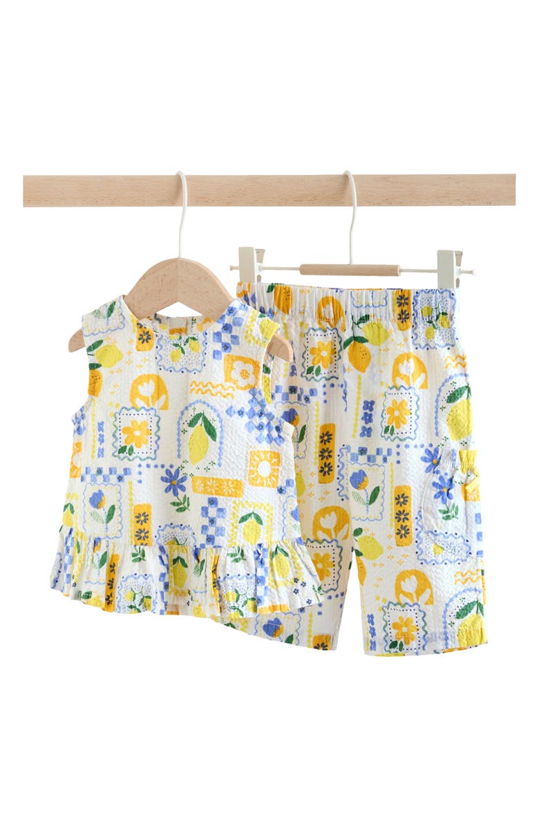 NEXT Kids' Tile Print Sleeveless Top & Pants, Main, color, Yellow