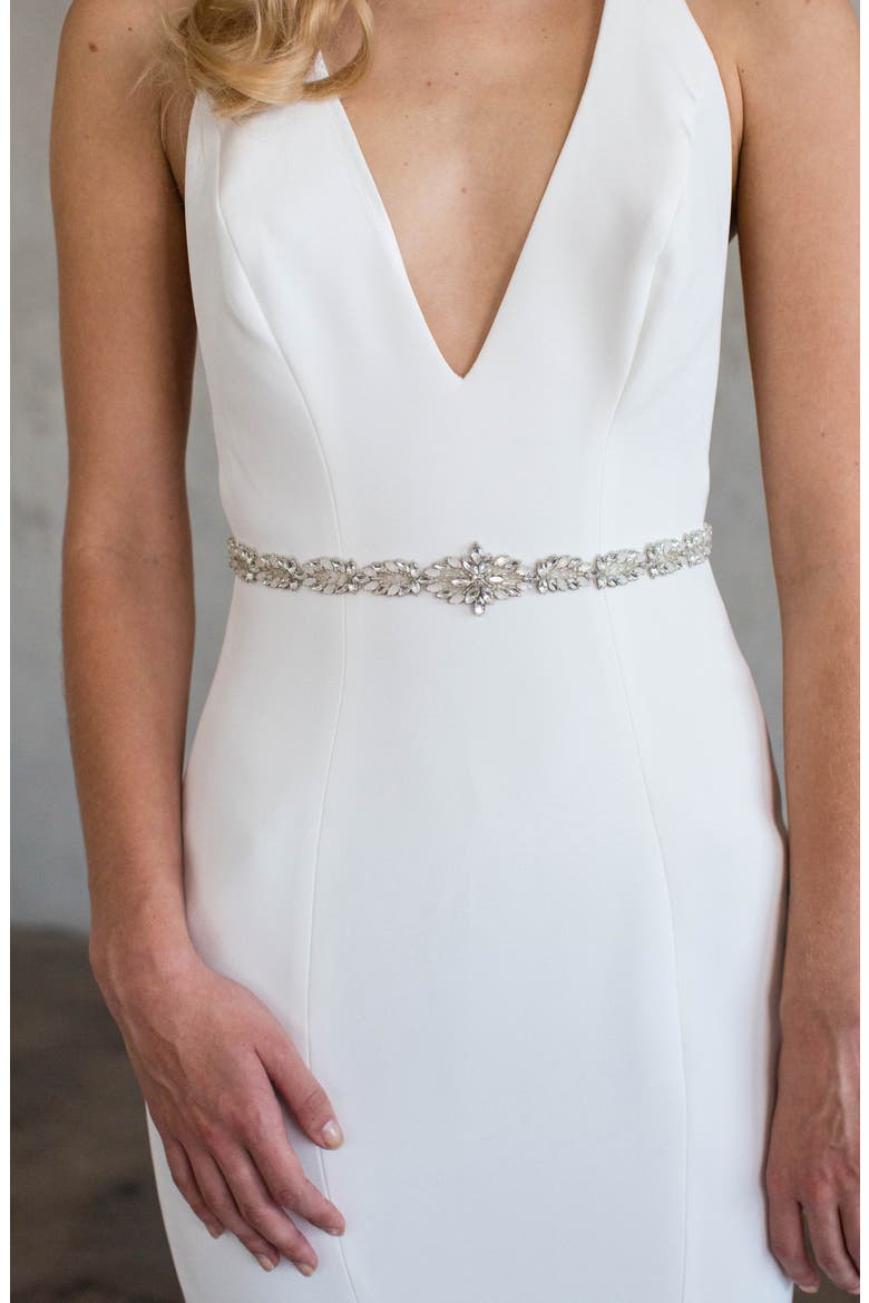 Eliana Crystal Sash, Main, color, SILVER