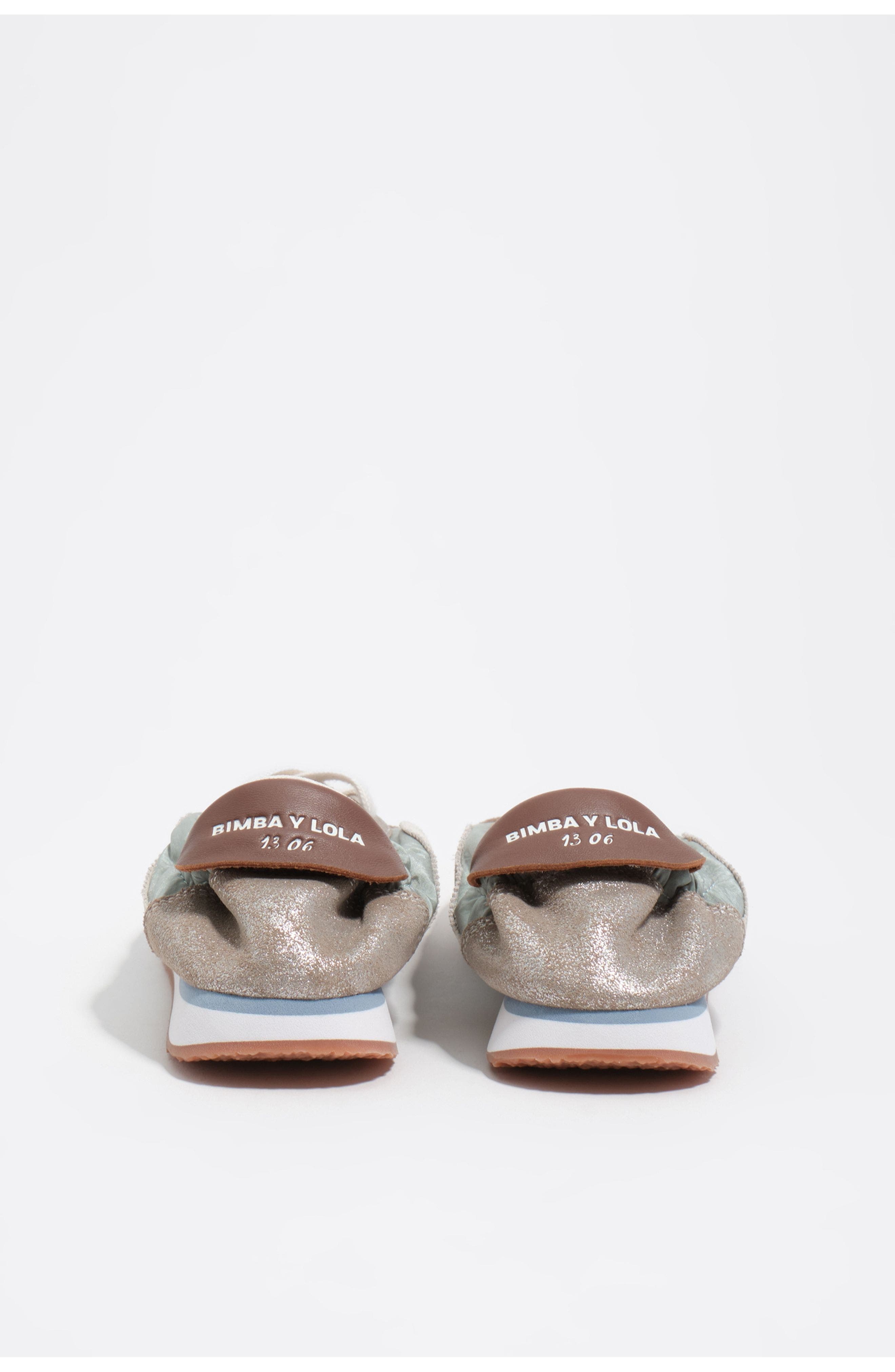 Bimba y Lola Suede & Nylon Elastic Sneakers, Alternate, color, Silver